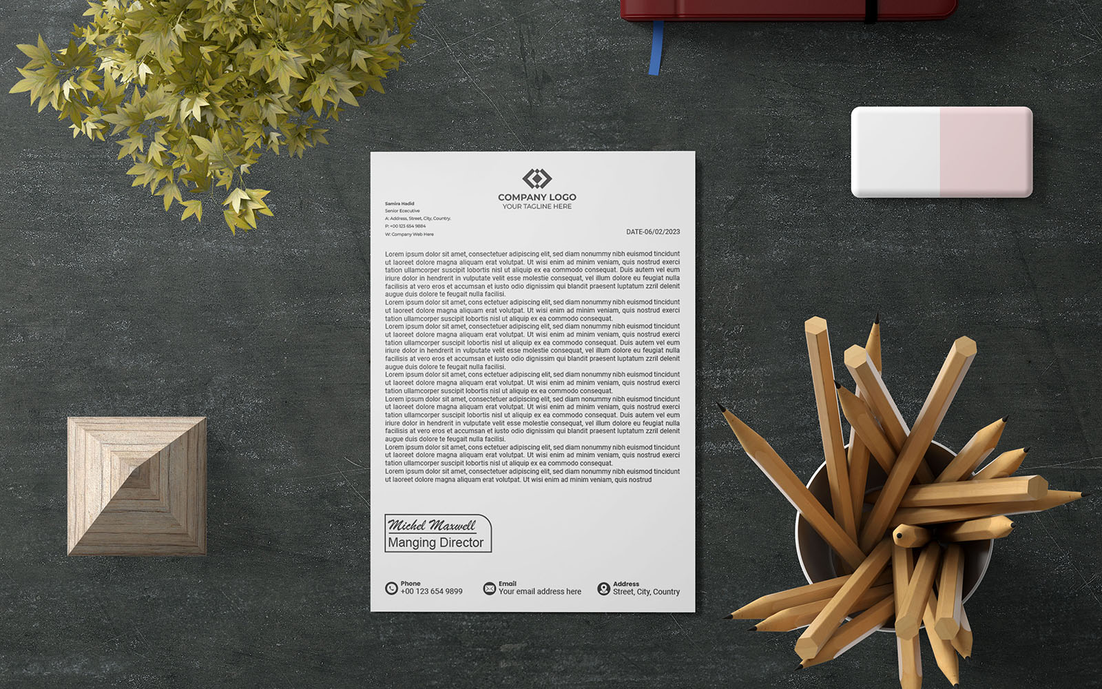 Corporate Letterhead Design Template(V-180)