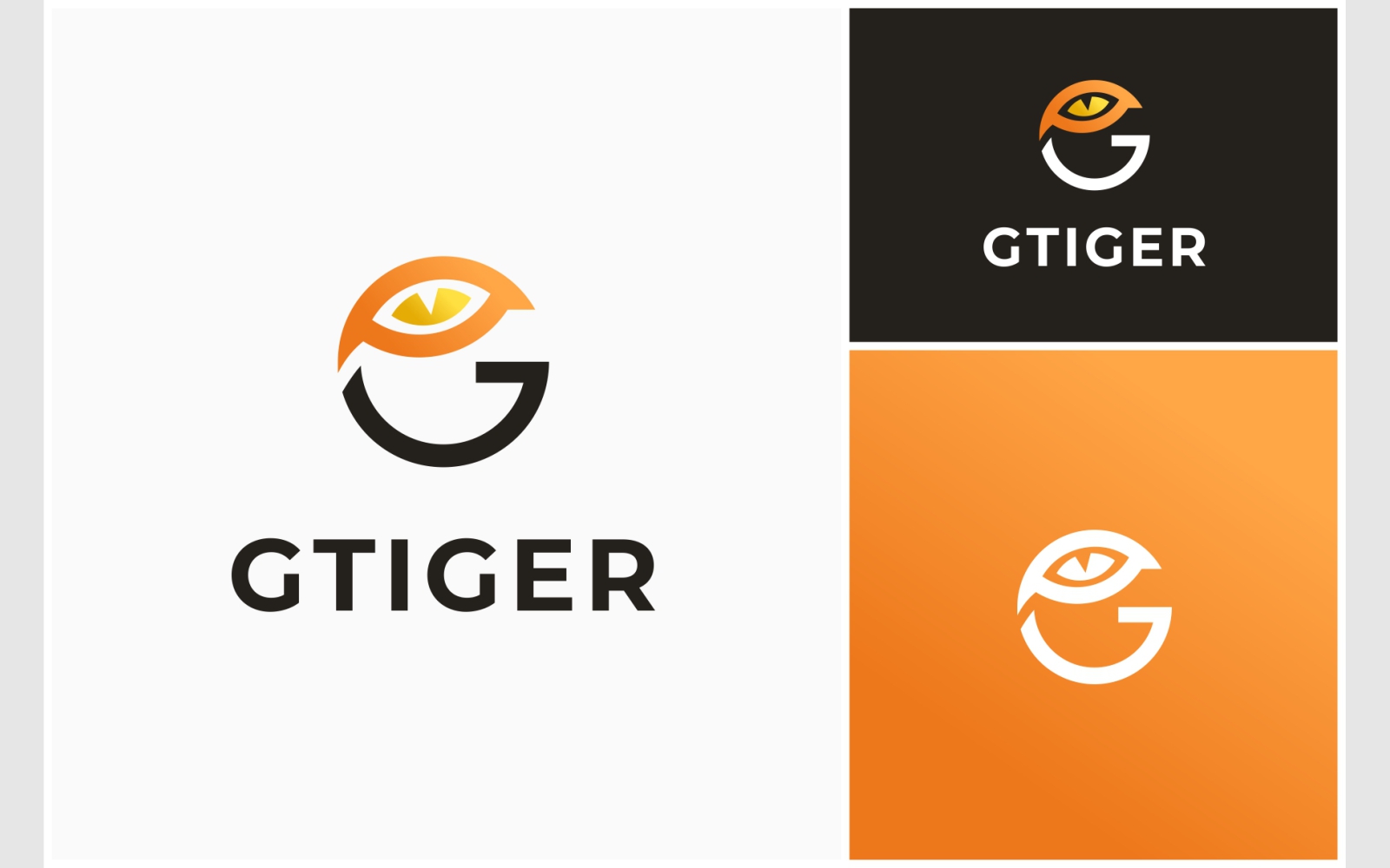 Letter G Eye Tiger Bengal Logo