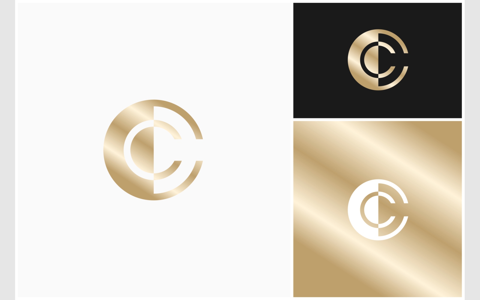 Letter C or CC Golden Luxury Logo