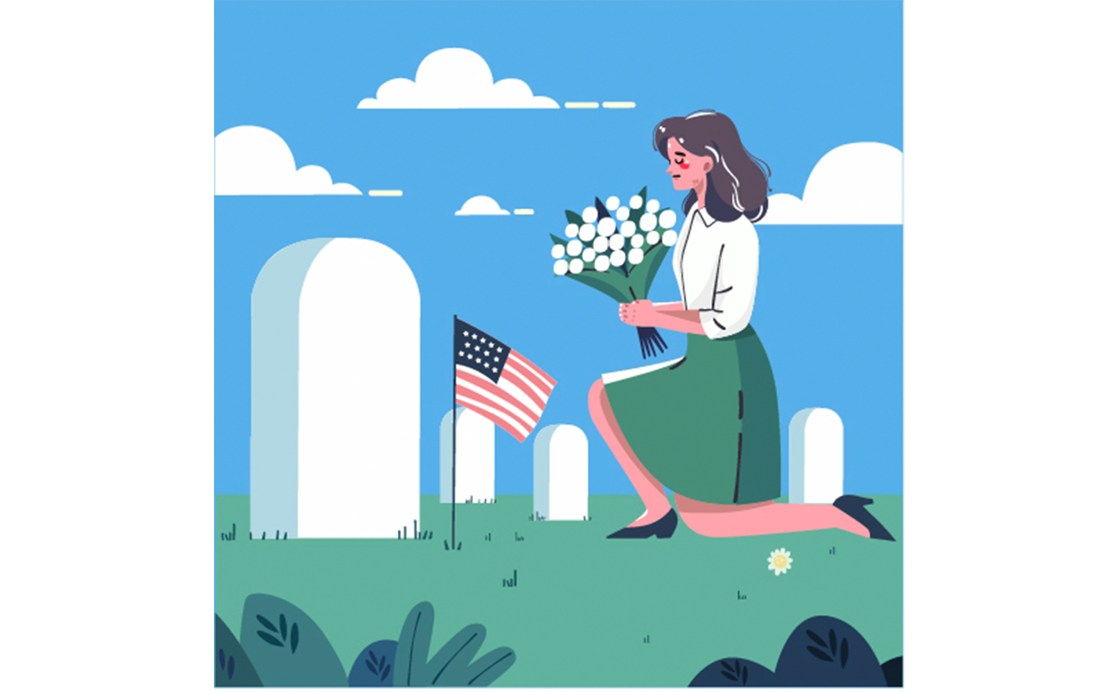 Hand Drawn USA Memorial Day Illustration