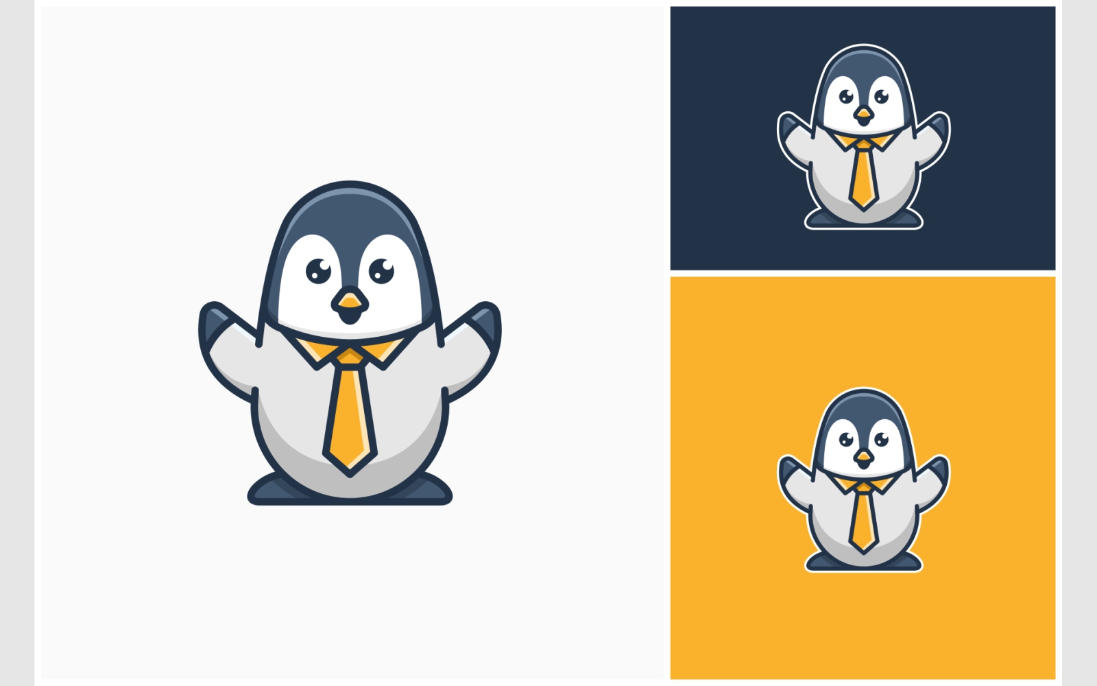 Cute Penguin Suit Illustration