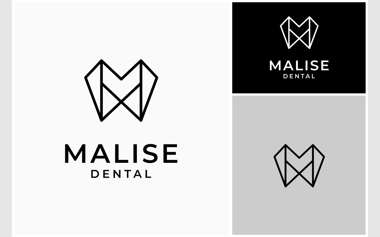 Letter M Dental Minimalist Logo