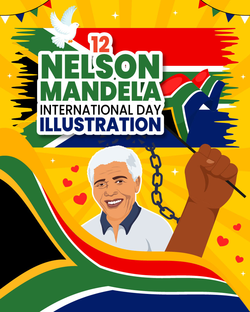 12 Nelson Mandela International Day Illustration