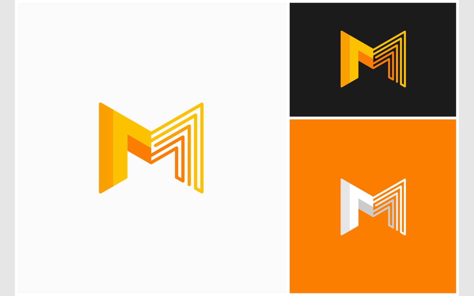 Letter M Initial Modern Colorful Logo
