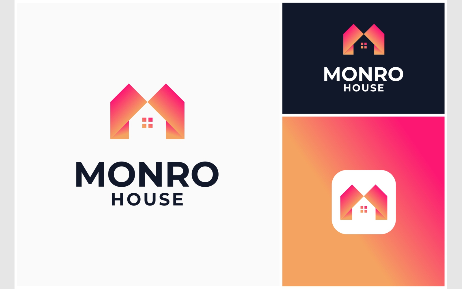 Letter M Home House Colorful Logo