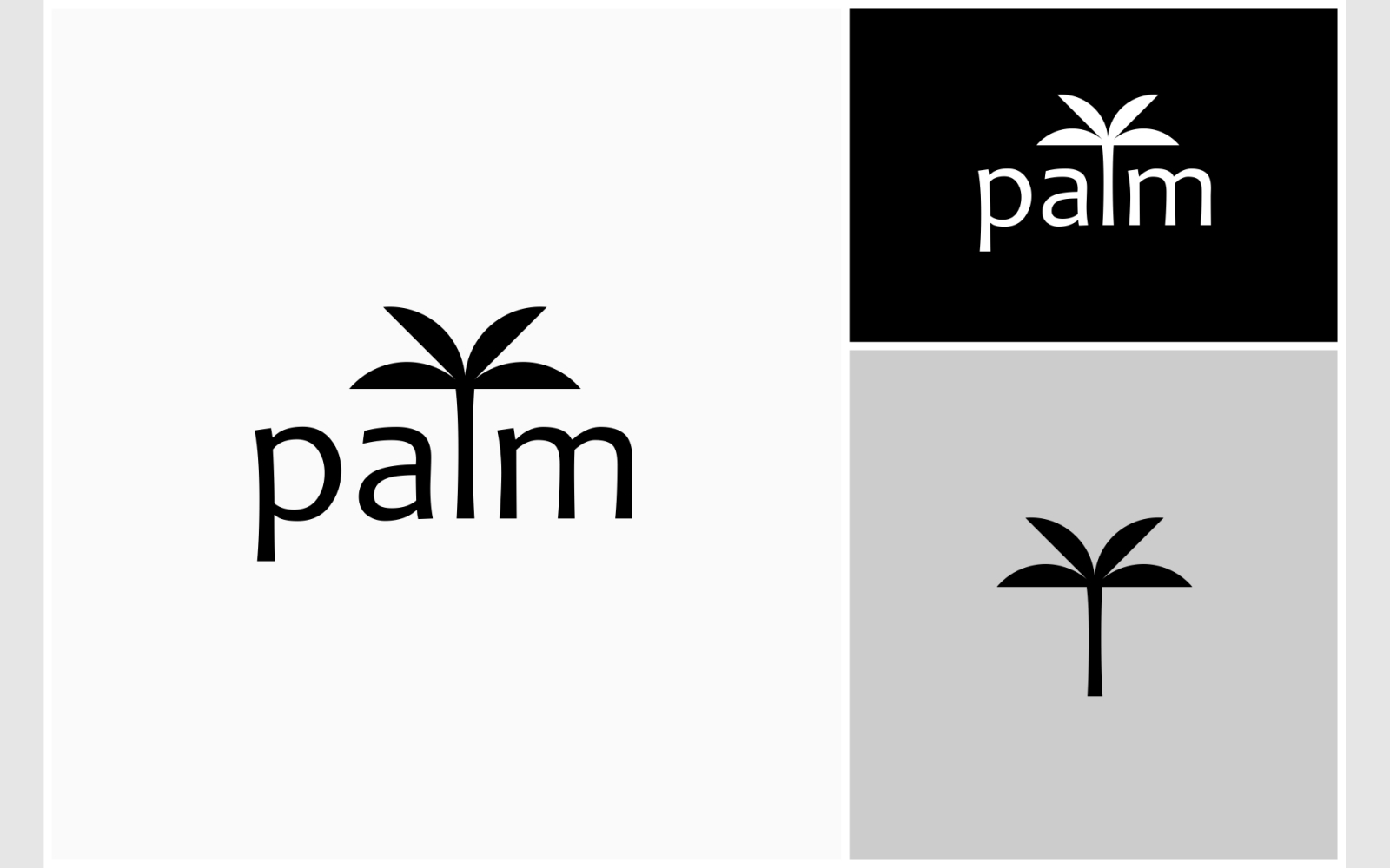 Palm Tree Island Simple Text Logo