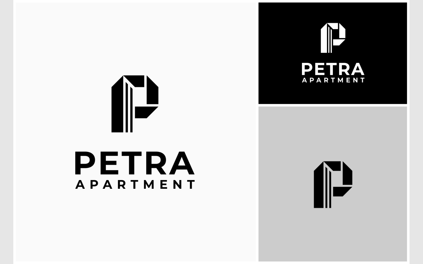 Letter P Apartment Building Logo