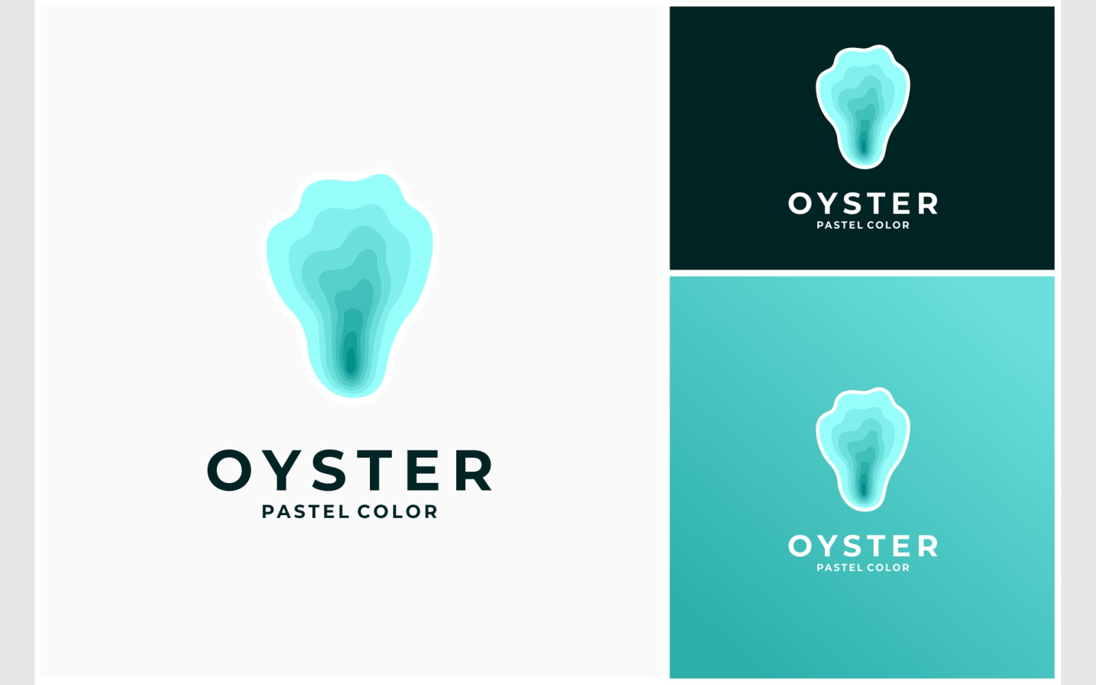 Oyster Scallop Pastel Colorful Logo