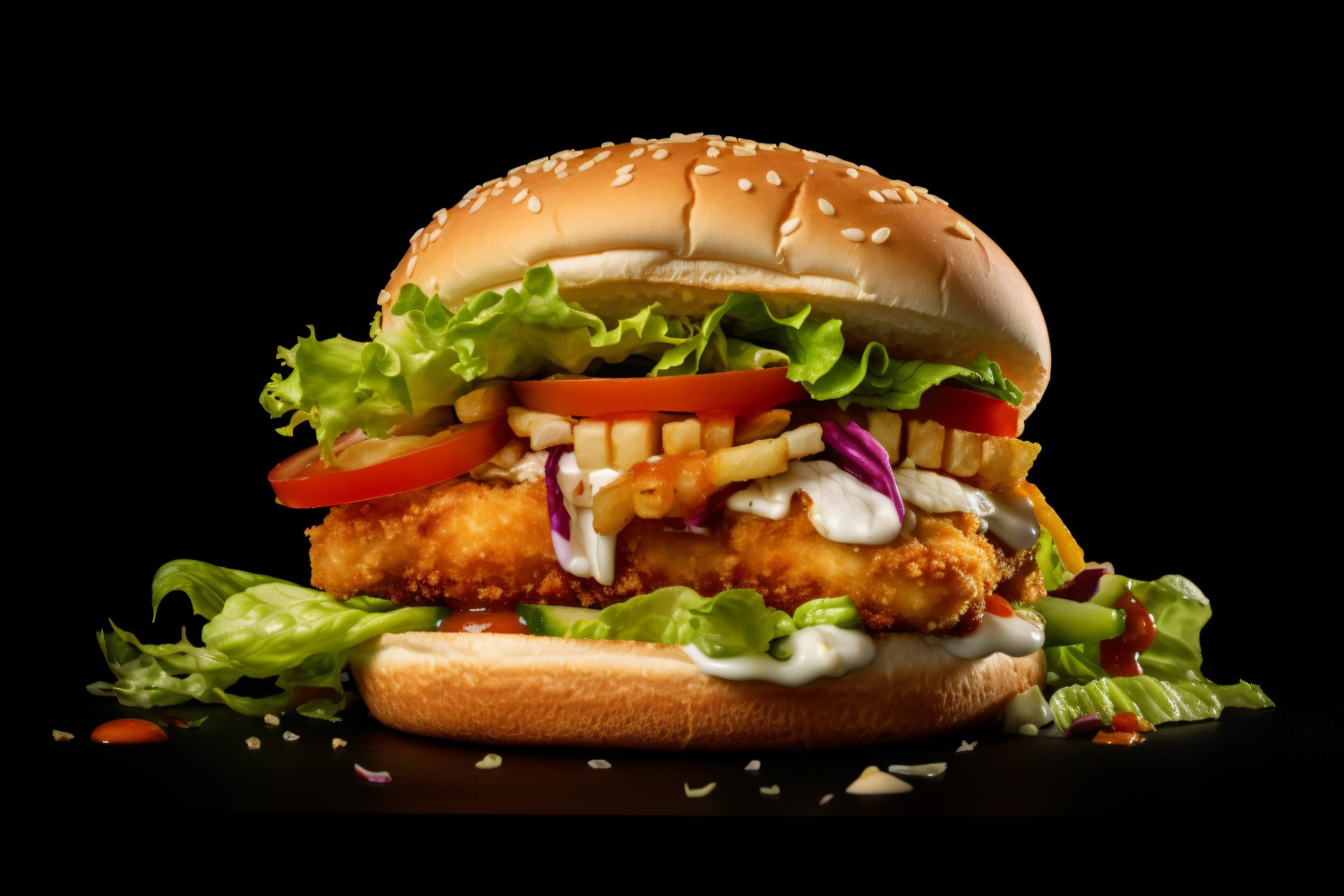 Crunchy Chicken and Fish Burger 15