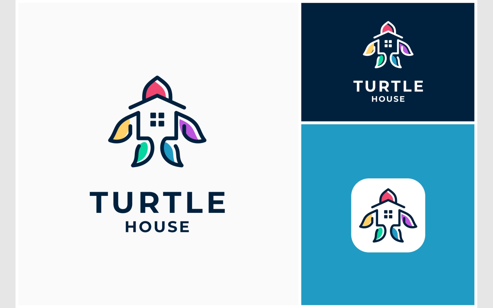 Turtle Home House Modern Logo