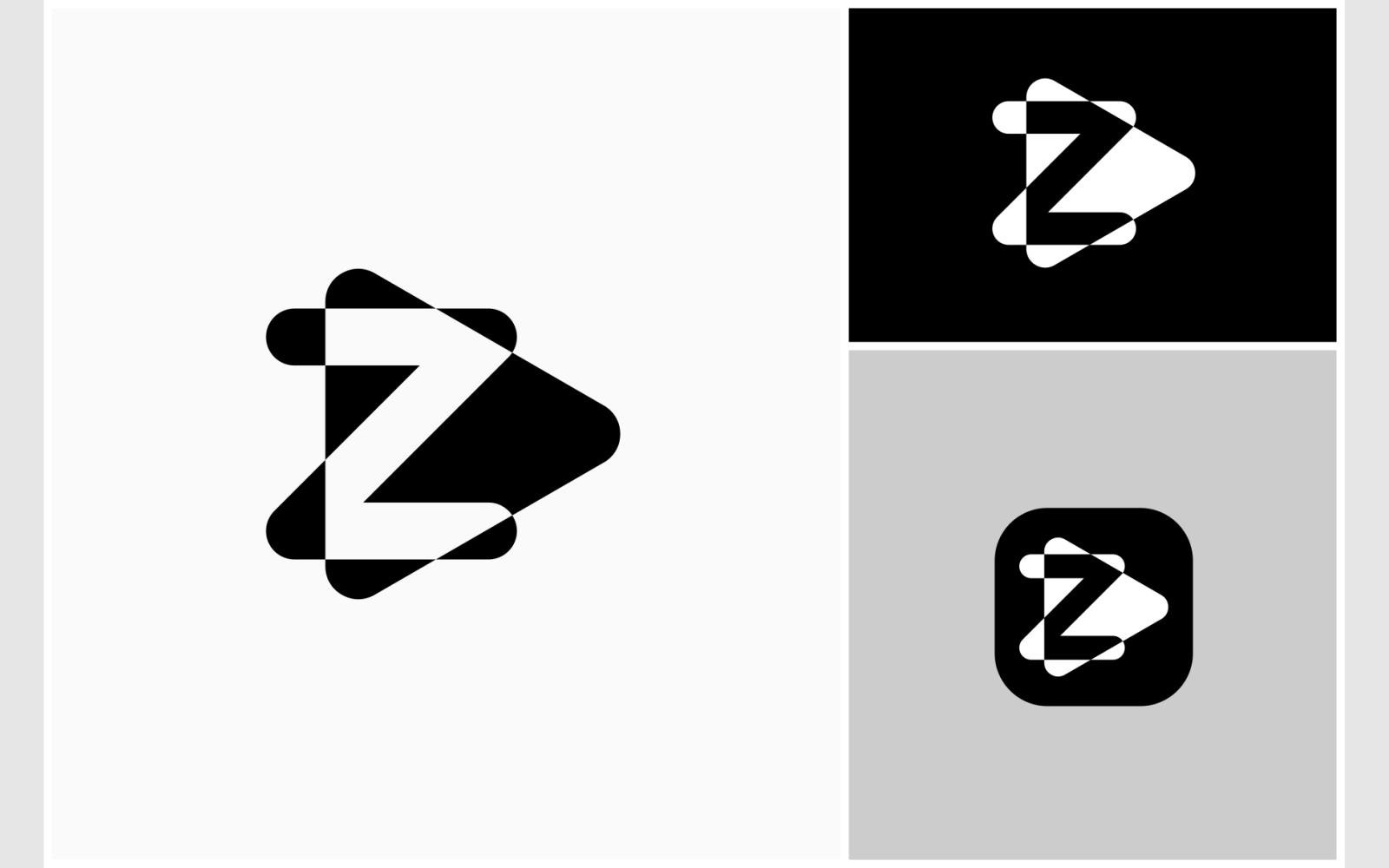 Letter Z Play Button Media Logo