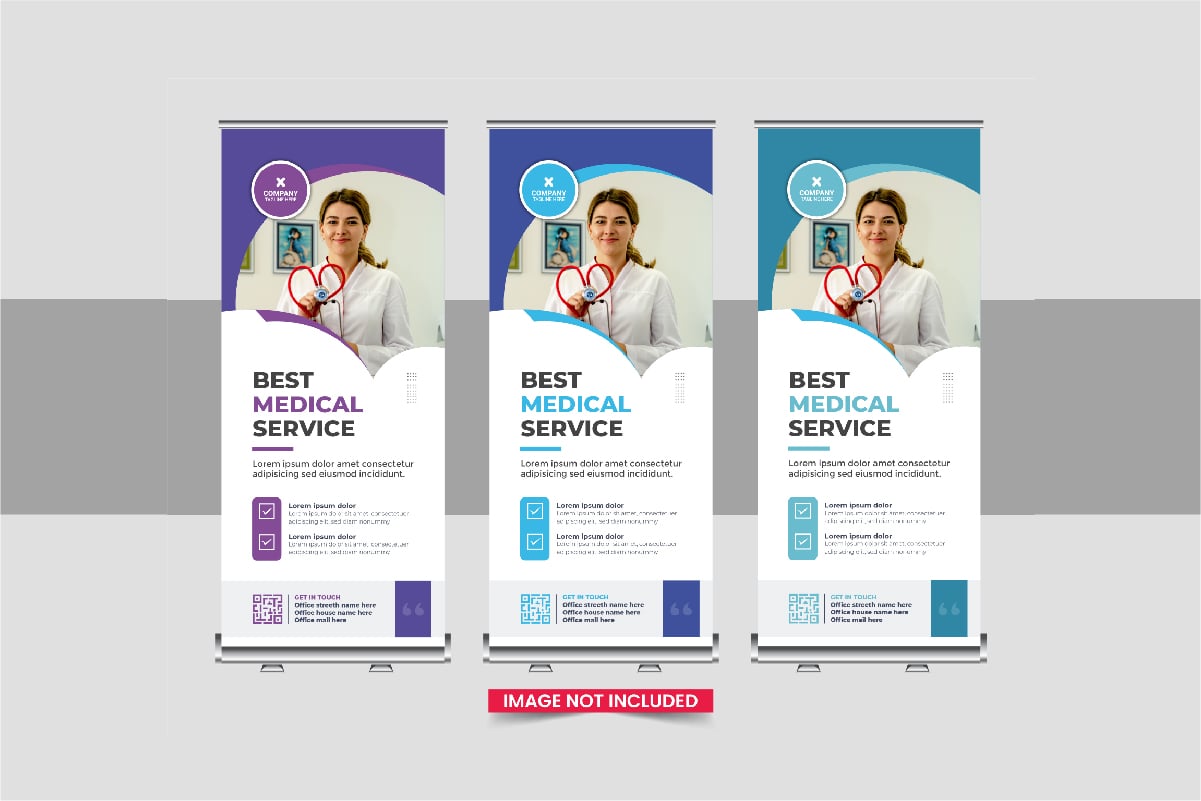 Medical Clinic Roll Up Banner or healthcare roll up banner design