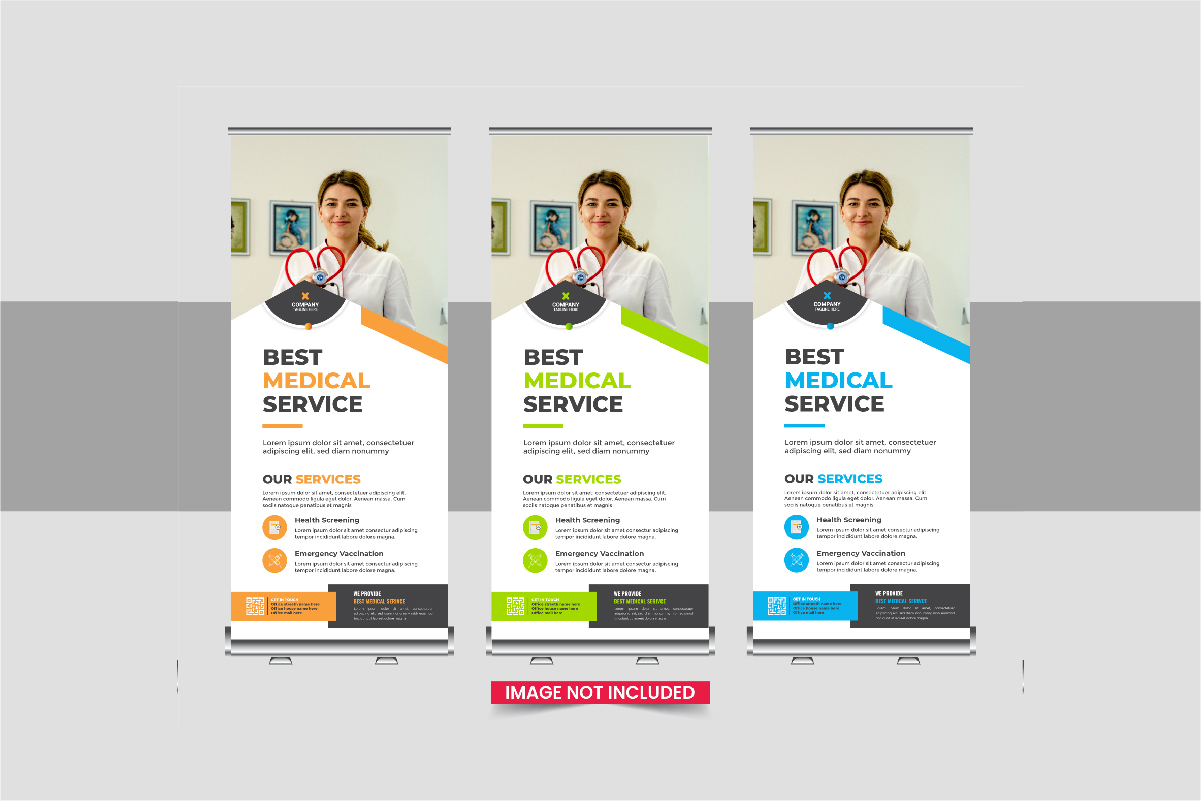 Medical Clinic Roll Up Banner or healthcare roll up banner template