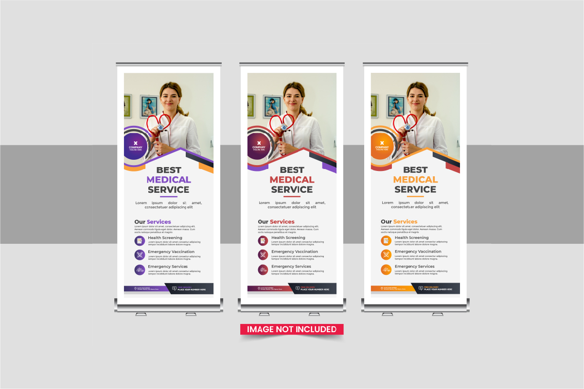 Medical Clinic Roll Up Banner or healthcare roll up banner layout