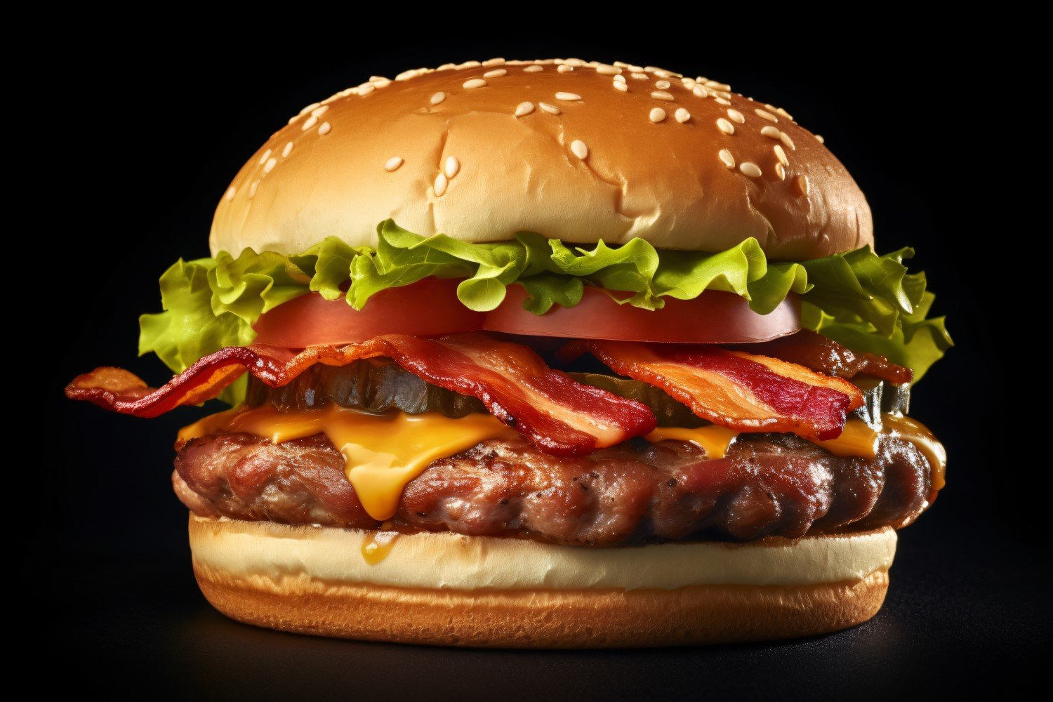 Bacon burger with beef patty 3