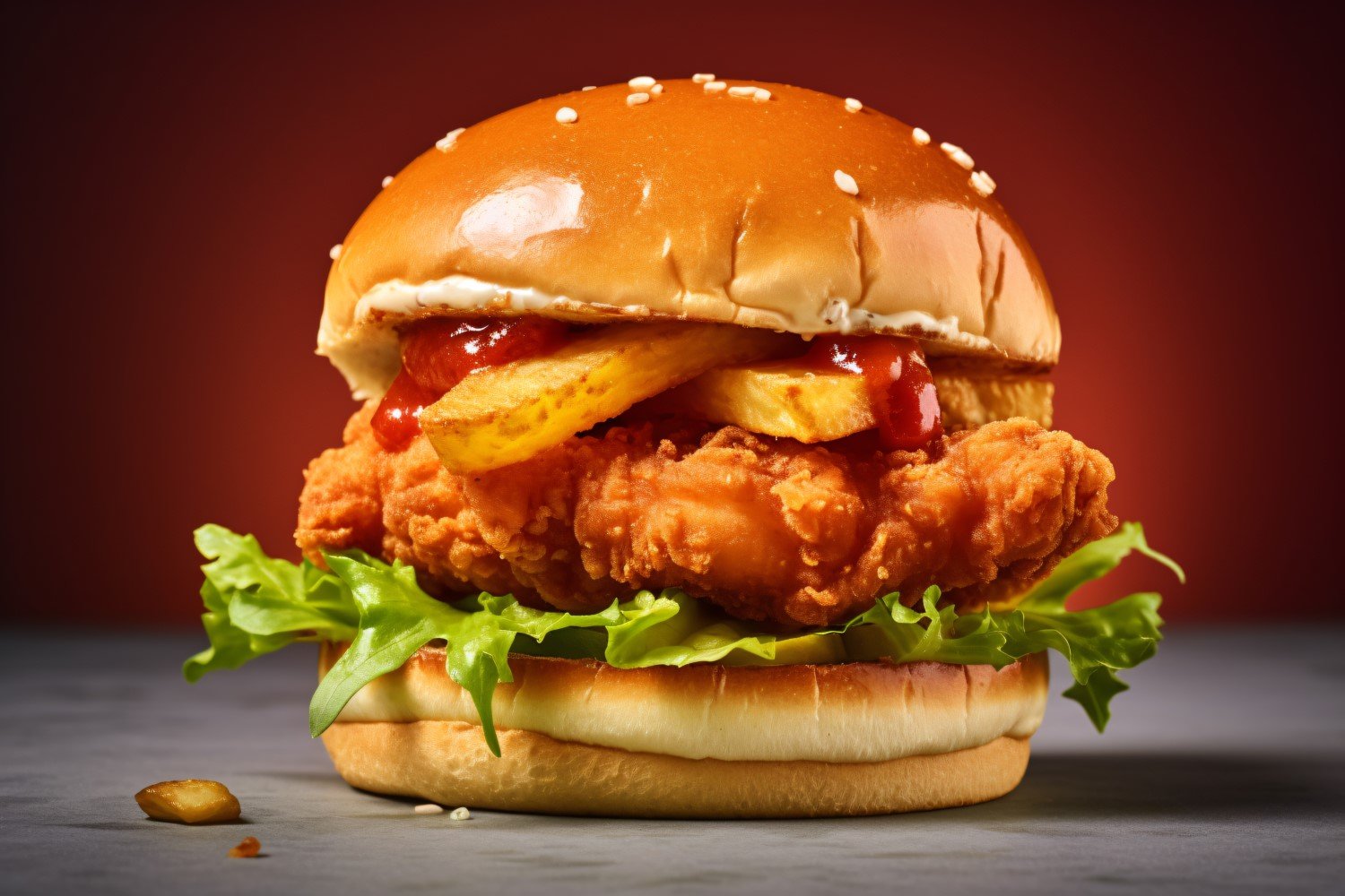 Chicken zinger broast burger with potato 37