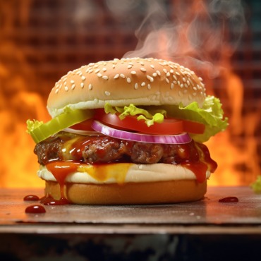 Burger Grilled Illustrations Templates 413570