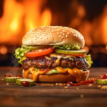 Burger Grilled Illustrations Templates 413571