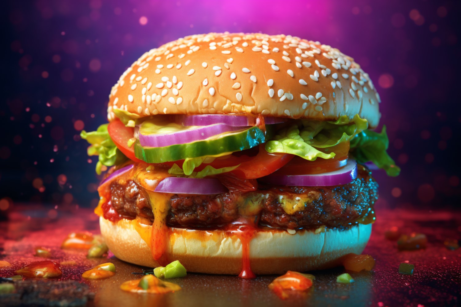 Bacon burger with beef patty 55