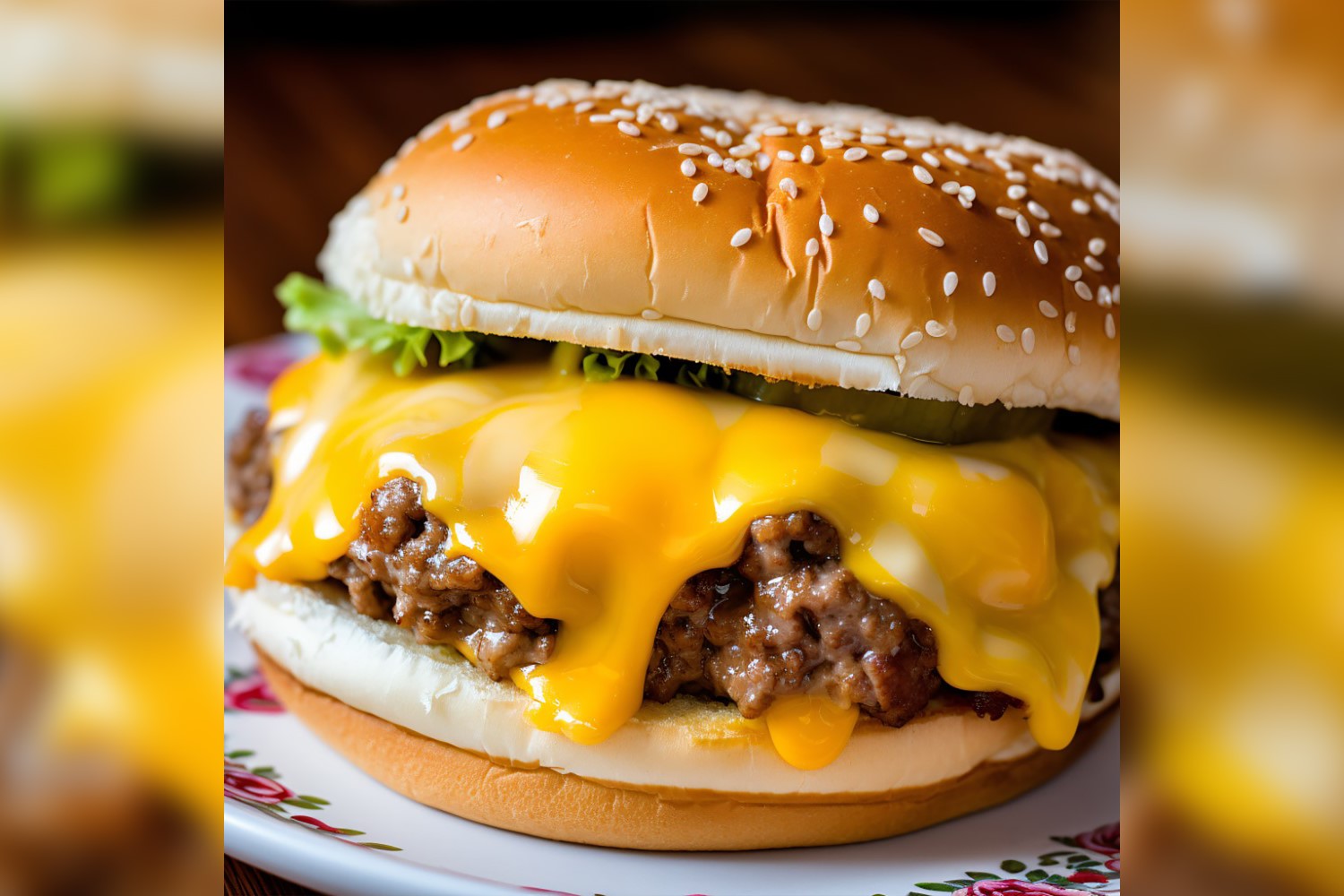 Hot hamburger with beef patty 84