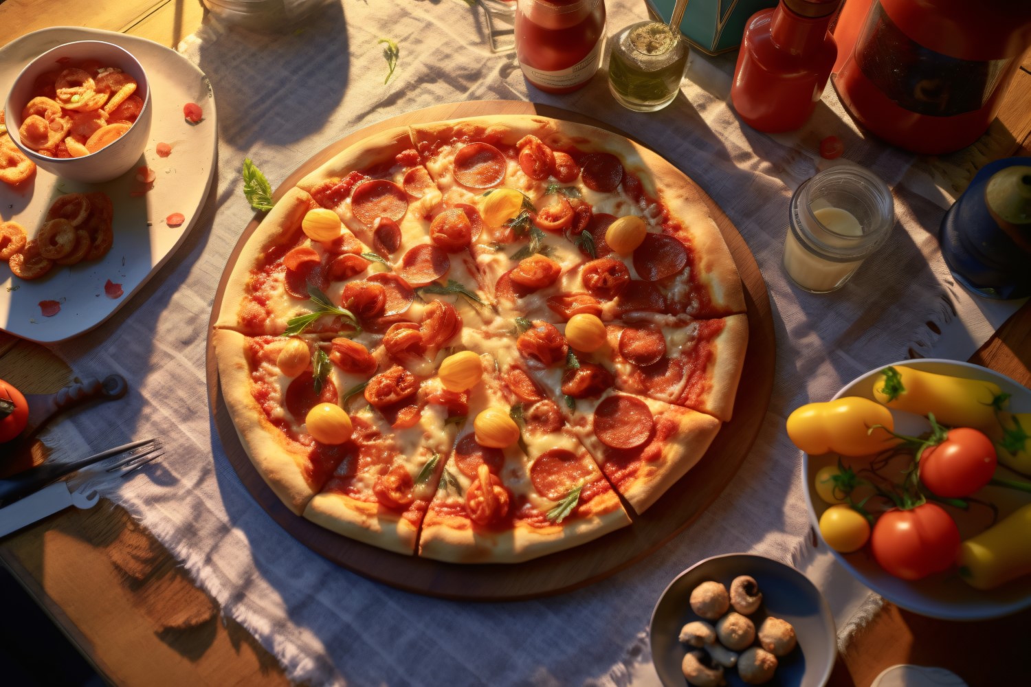 Flatlay Realistic Pepperoni Pizza 17