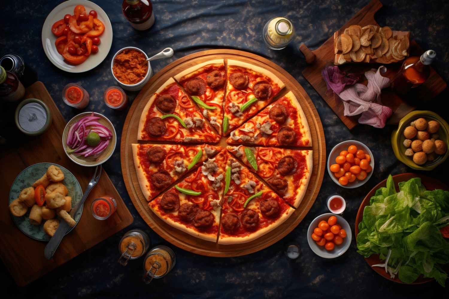 Flatlay Realistic Pepperoni Pizza 18