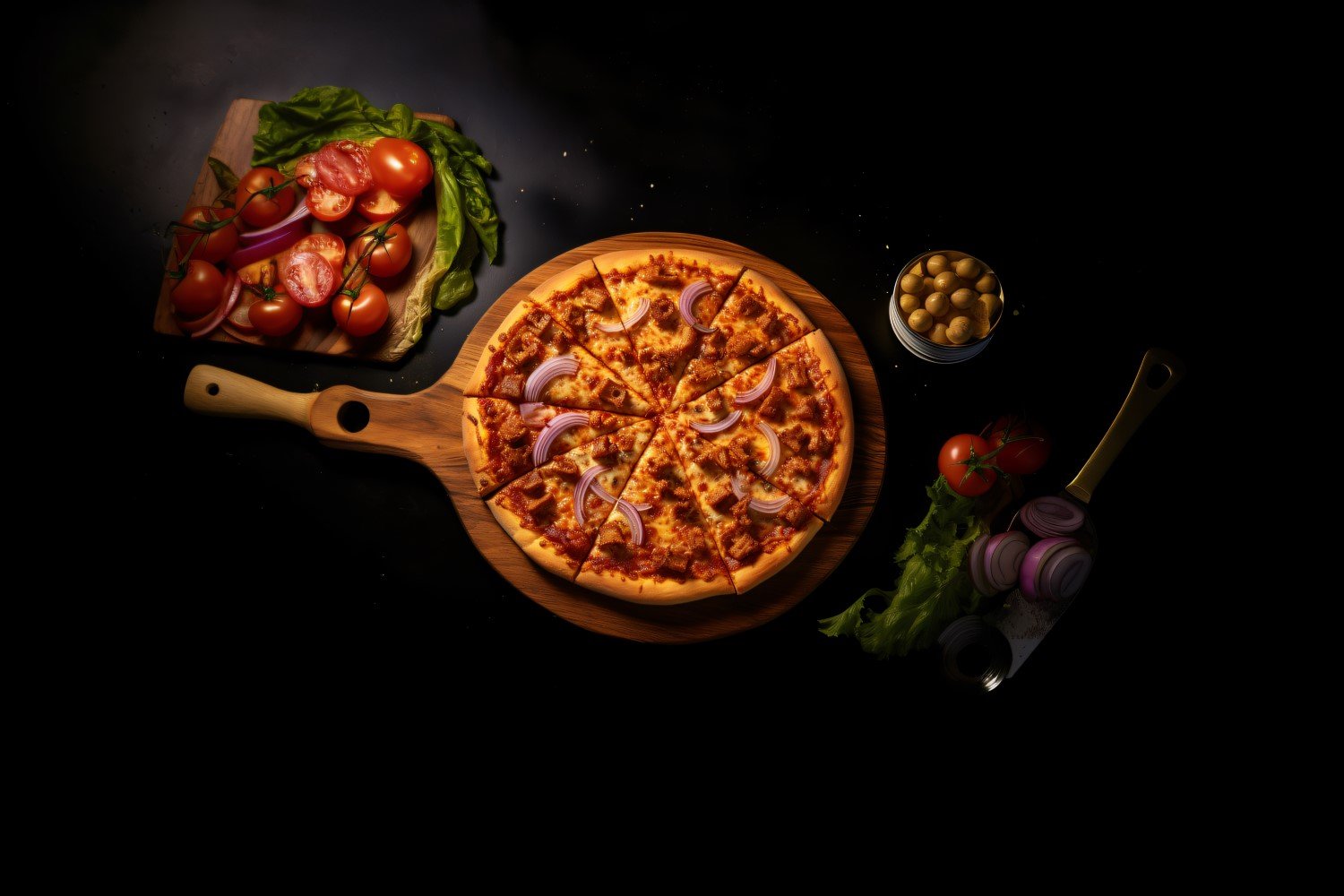 Flatlay Realistic Pepperoni Pizza 25