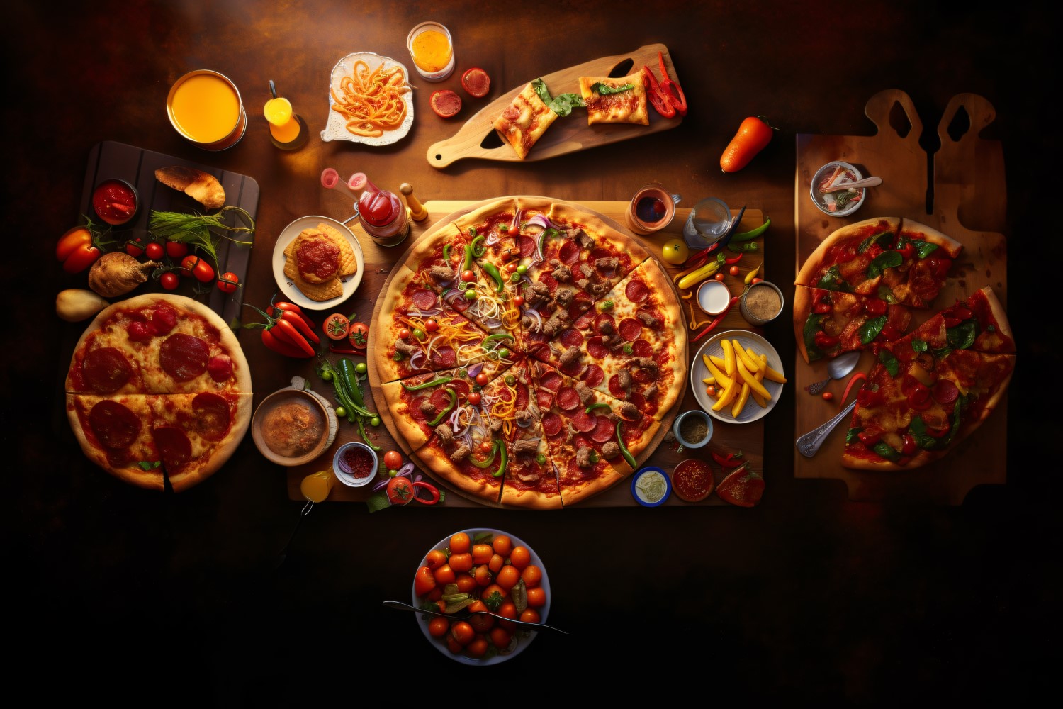 Flatlay Realistic Pepperoni Pizza 44