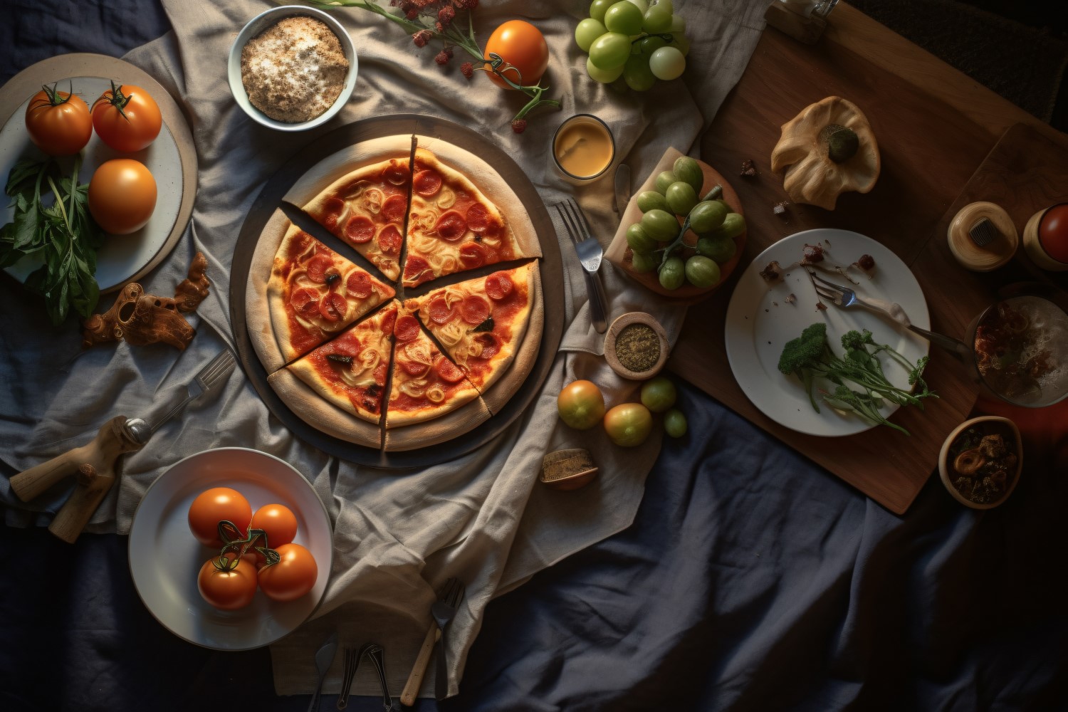 Flatlay Realistic Pepperoni Pizza 88