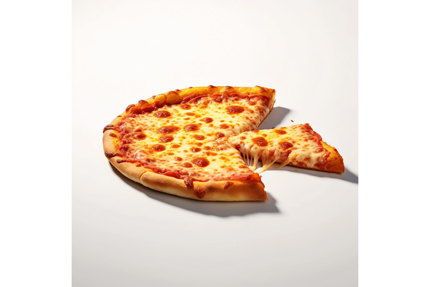 Cheese Pizza On white background 32