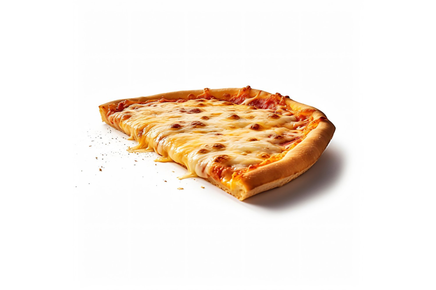 Half Cheese Pizza On white background 34