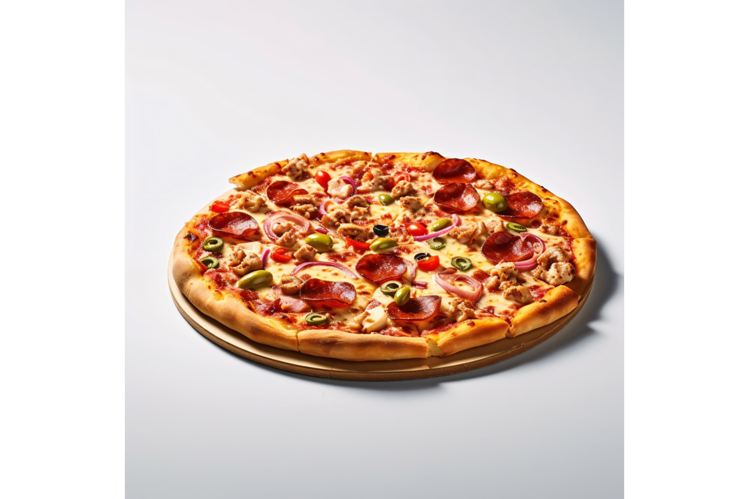 Pepperoni Pizza On white background 39