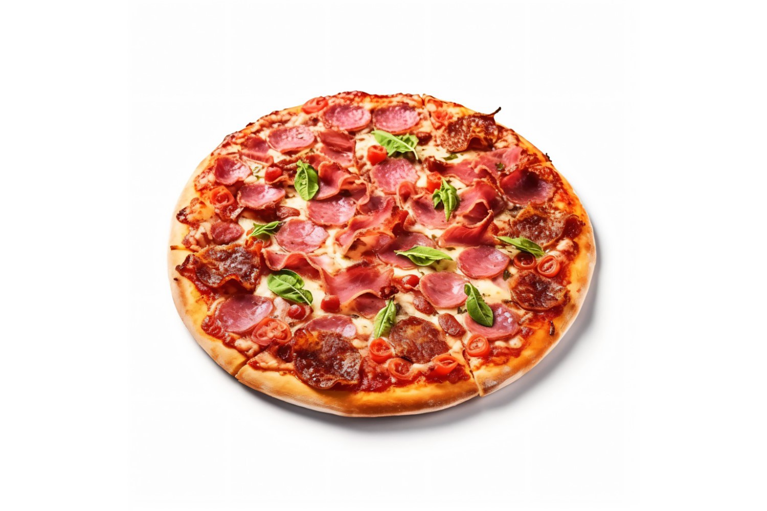 Pepperoni Pizza On white background 50