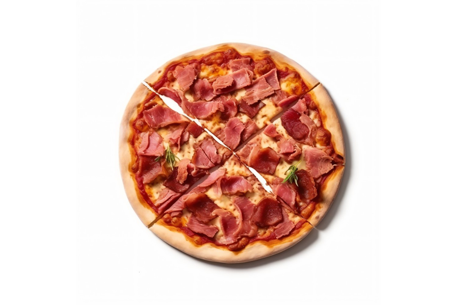 Meat Pizza On white background 53