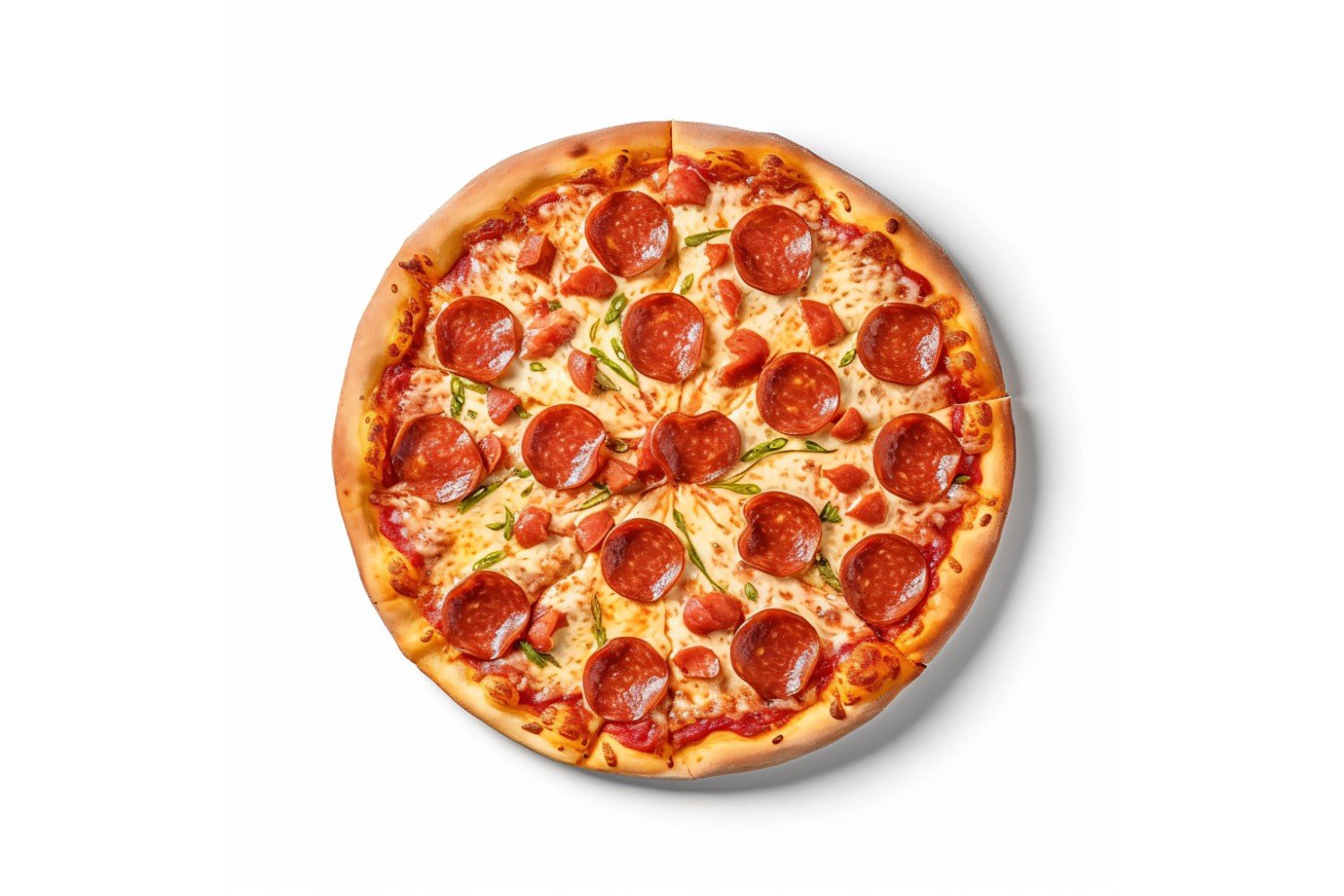 Pepperoni Pizza On white background 58