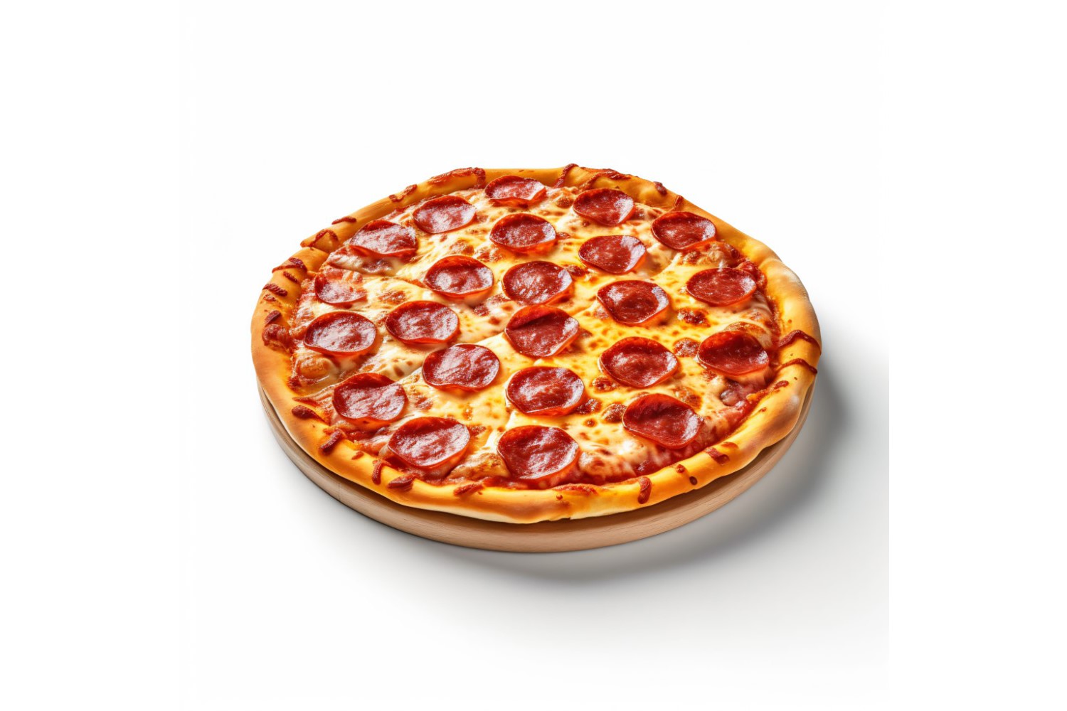 Pepperoni Pizza On white background 59
