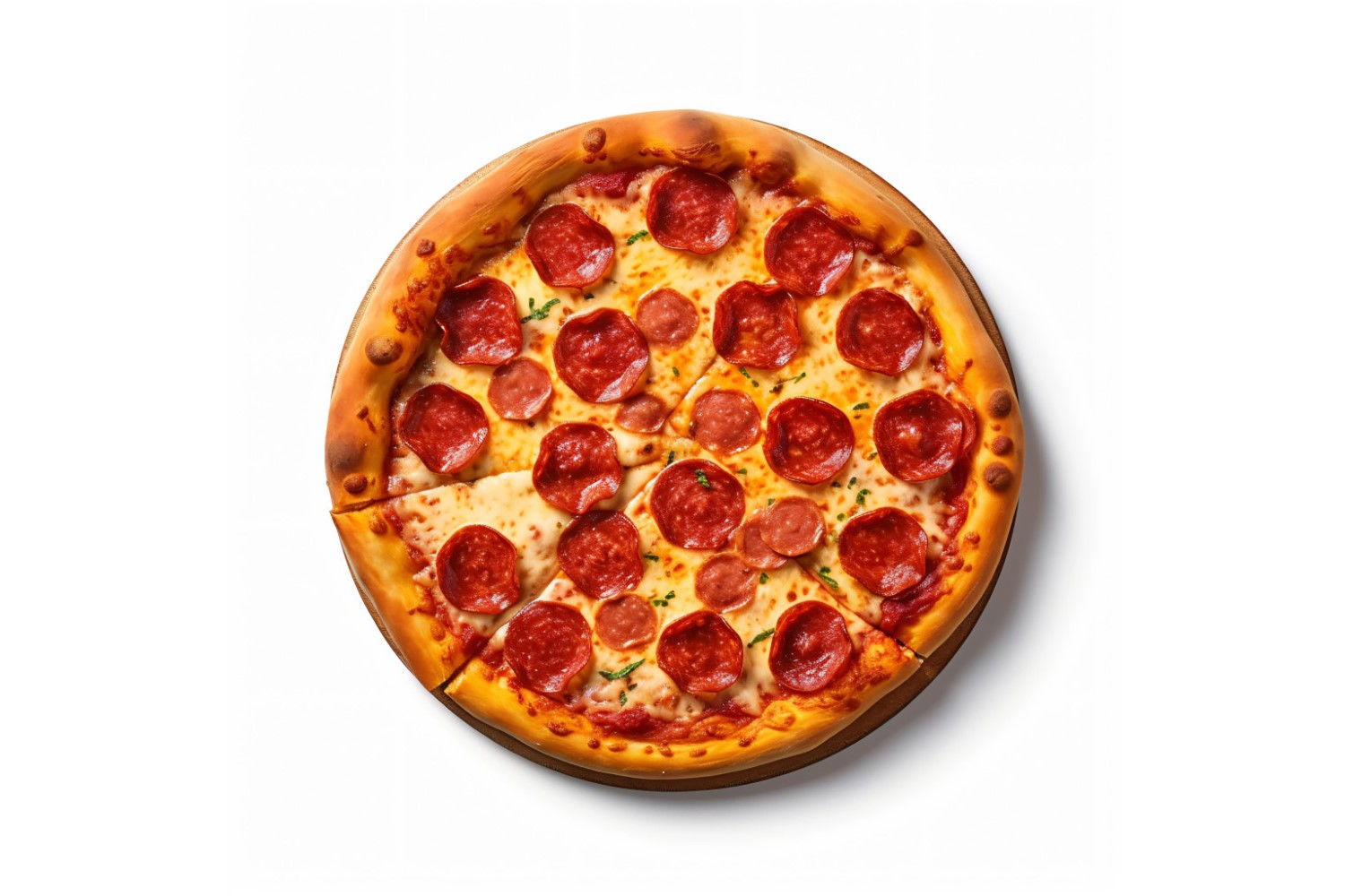 Pepperoni Pizza On white background 60