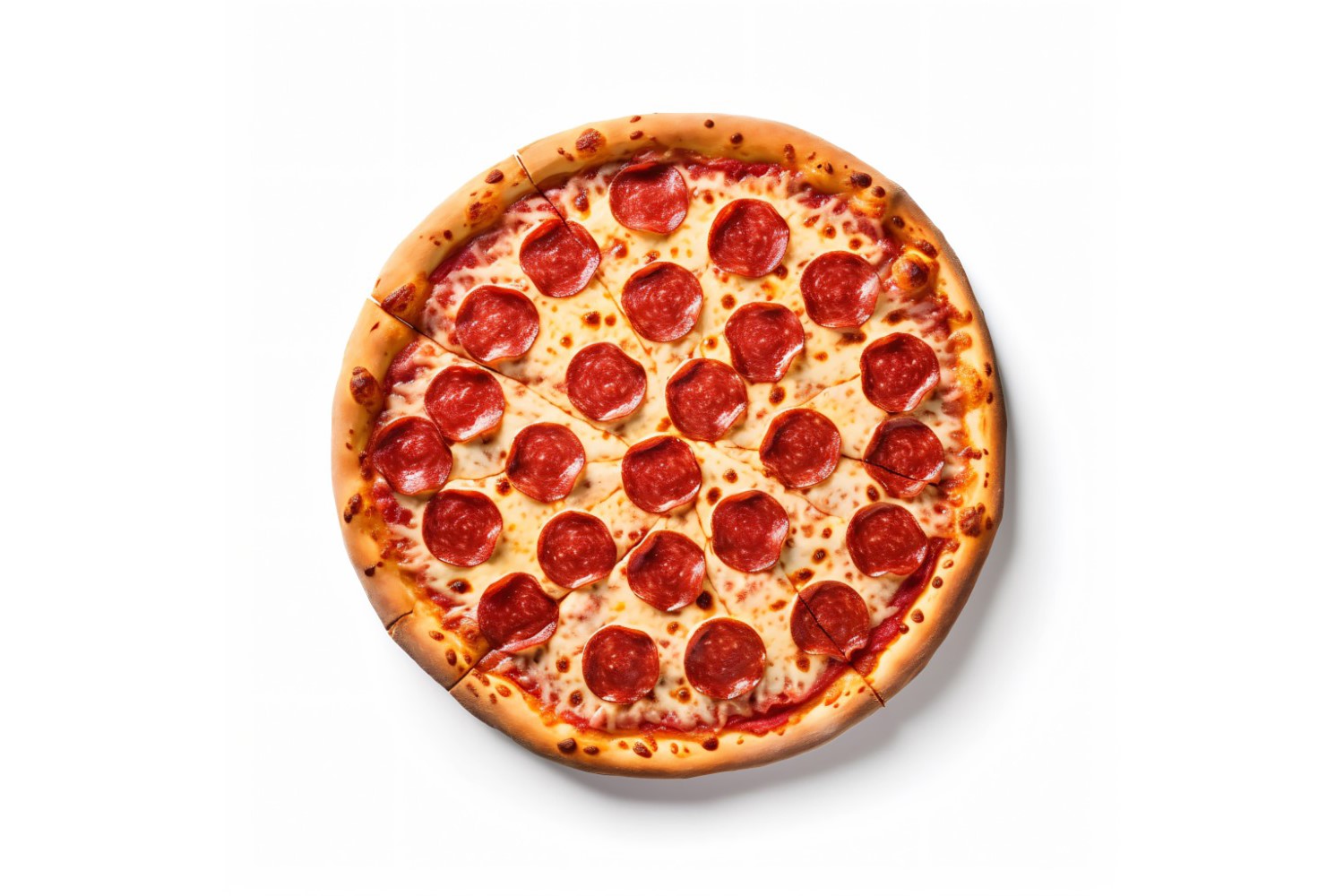 Pepperoni Pizza On white background 61