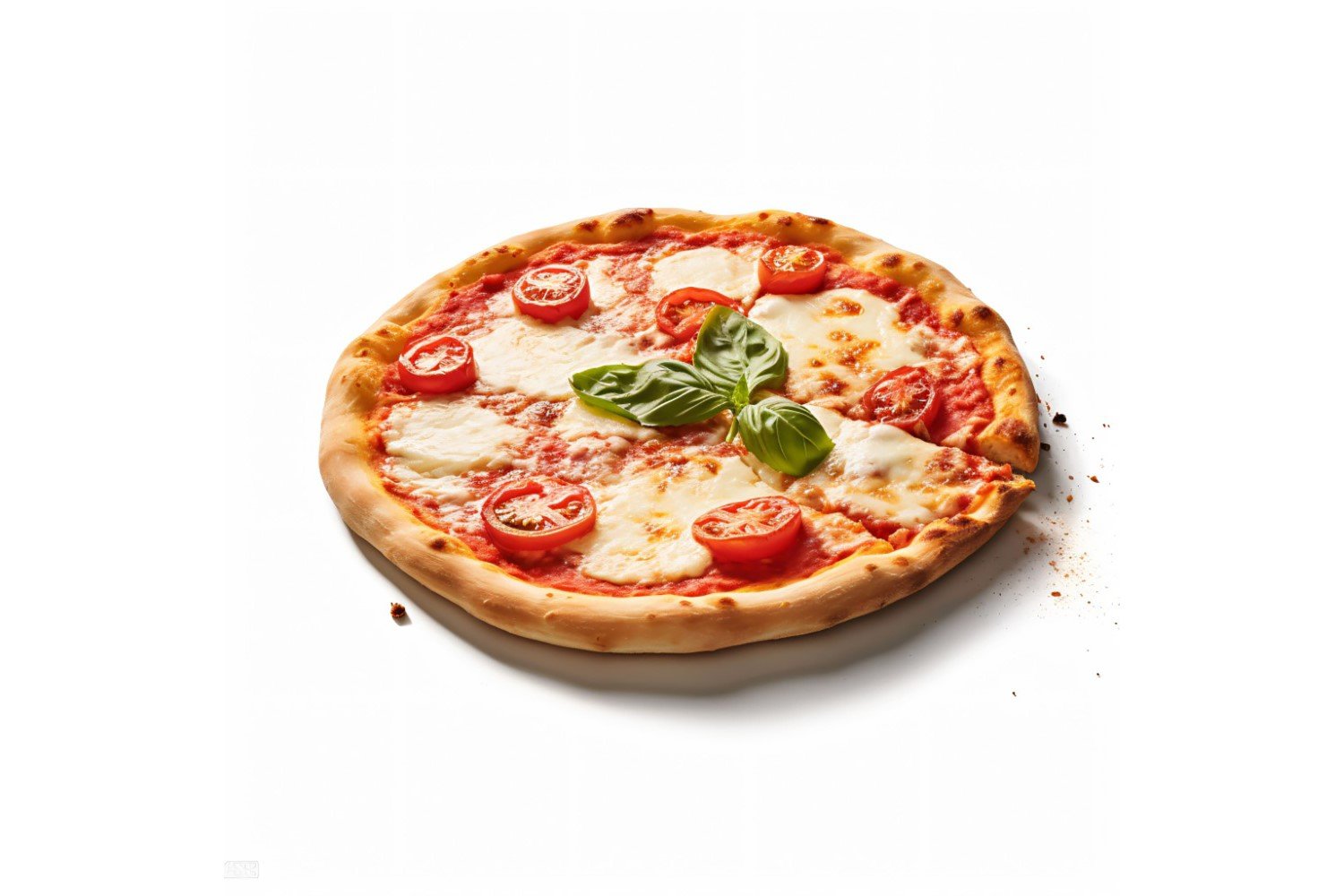 Cheese Pizza On white background 64