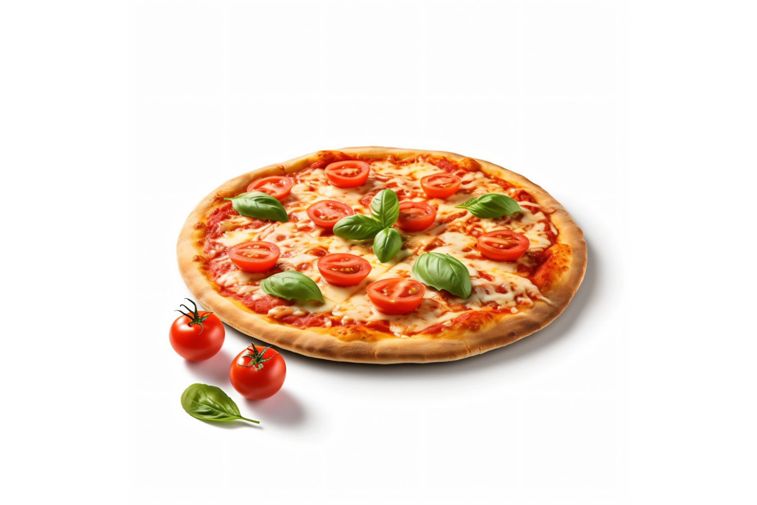 Cheese Pizza On white background 65