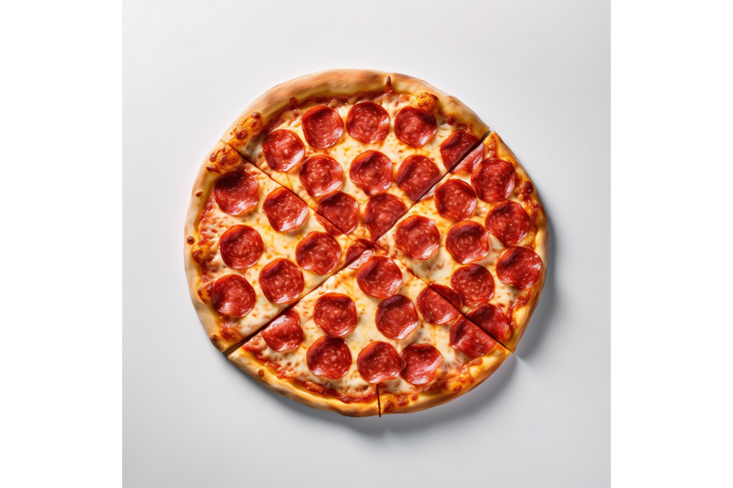 Pepperoni Pizza On white background 66