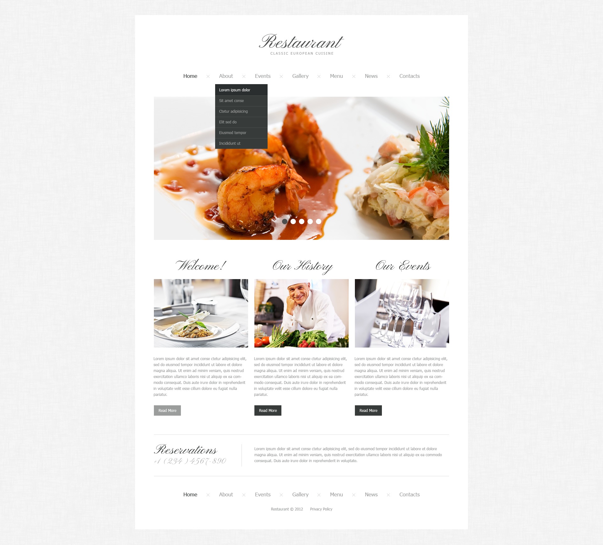 Cafe and Restaurant Responsive Website Template