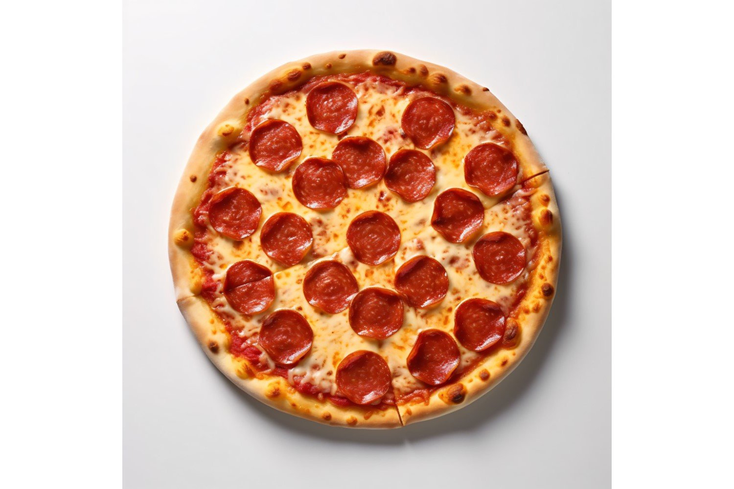 Pepperoni Pizza On white background 68