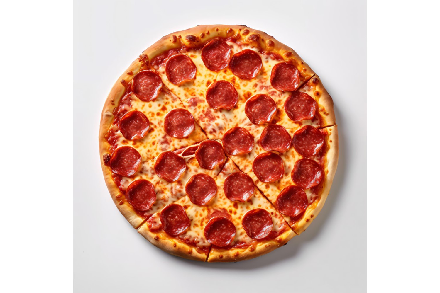 Pepperoni Pizza On white background 69