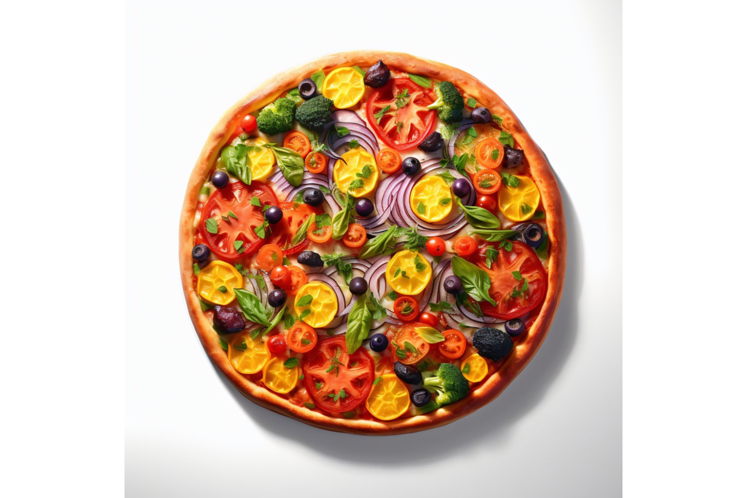 Veggie Pizza On white background 71