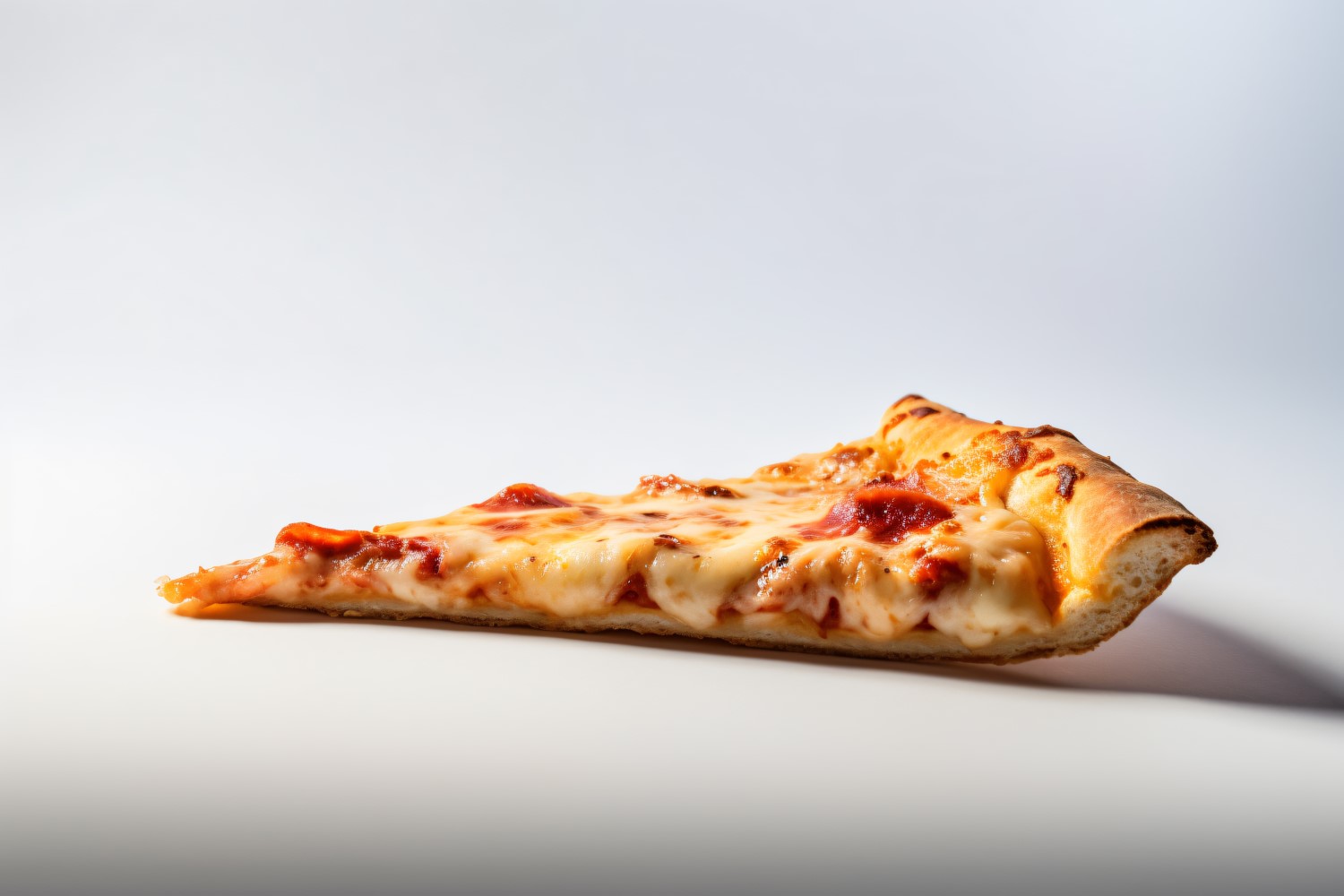 A slice of pizza with cheese on white background 6