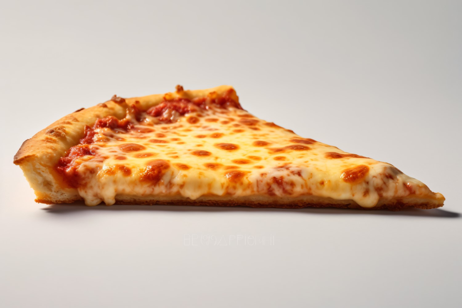 A slice of pizza with cheese on white background 8