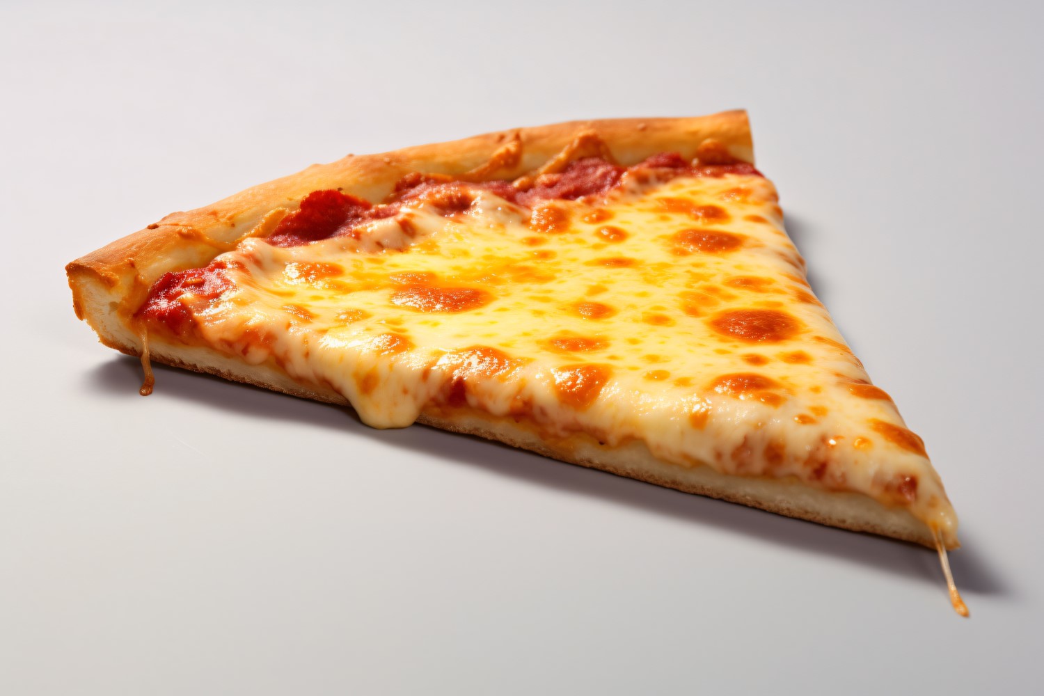A slice of pizza with cheese on white background 10
