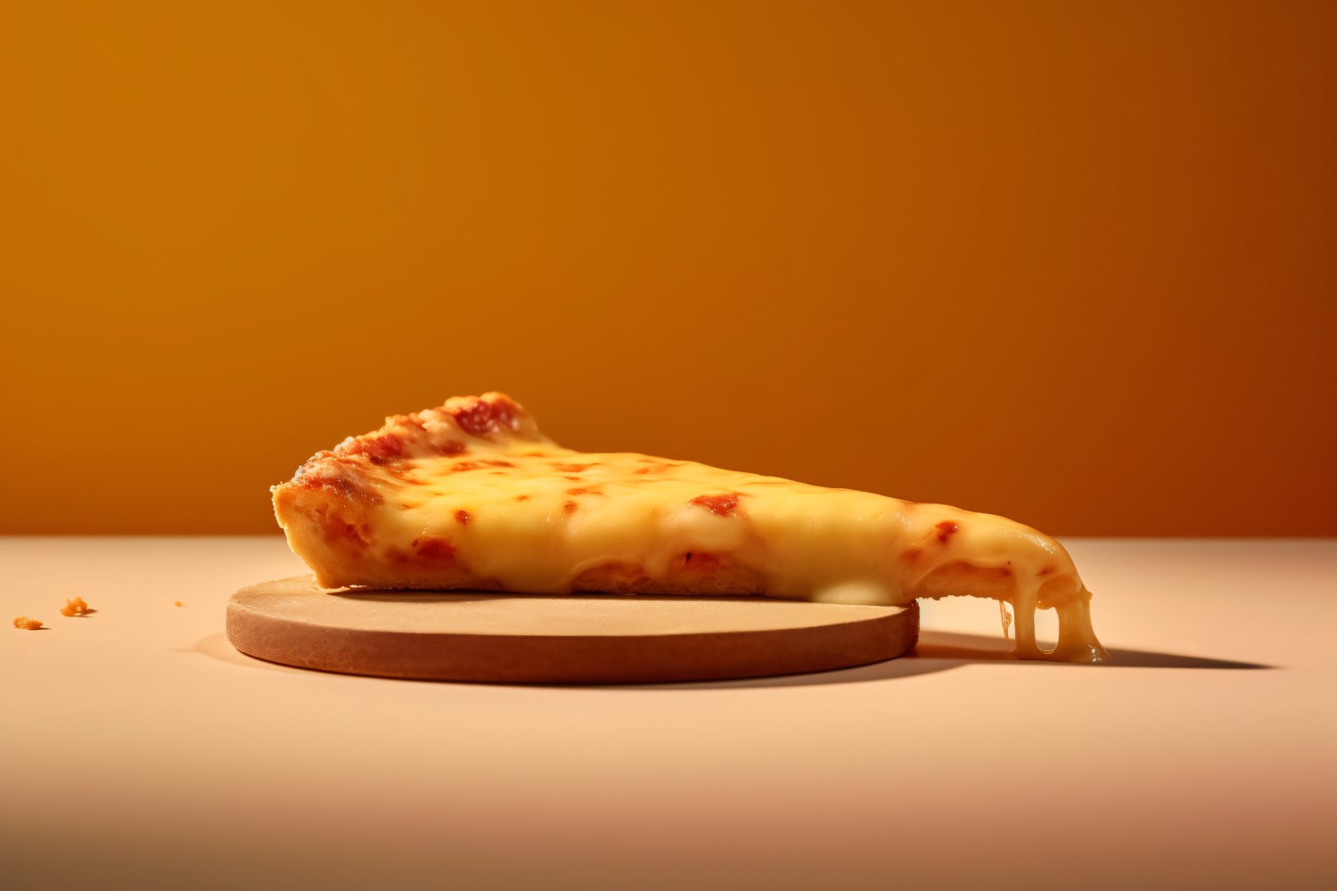 A slice of pizza with cheese dripping off it 22