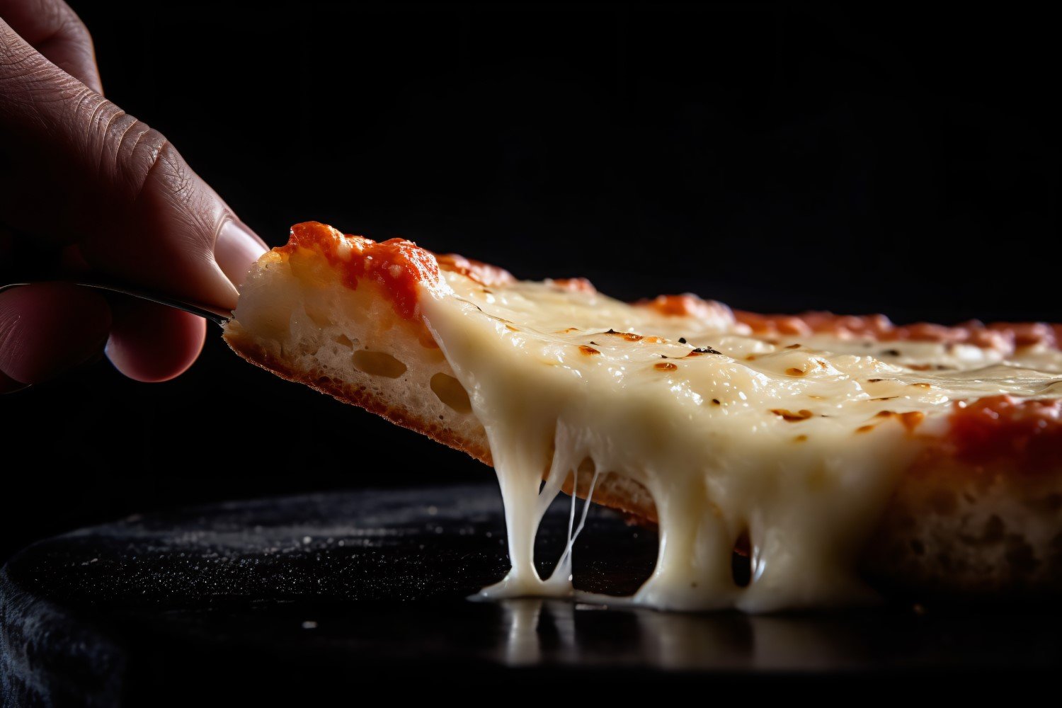 Taking Slice In Pizza Lifter Of Hot Cheese Pizza 33